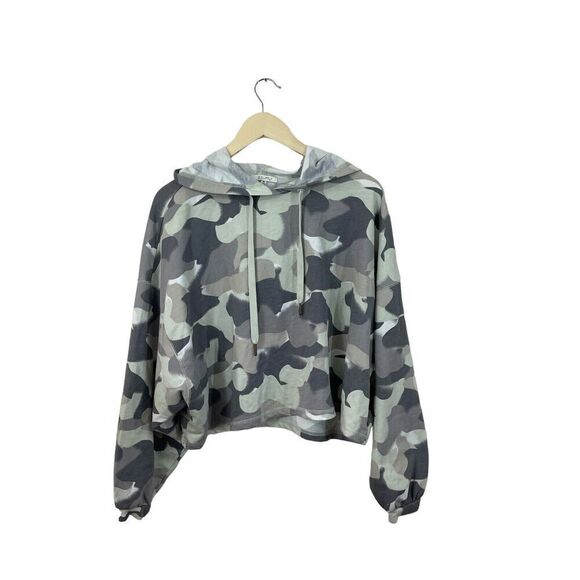Z Supply Medium Rowan Camo Hoodie Crop Camoflauge Cotton Blend Womens - Picture 2 of 16